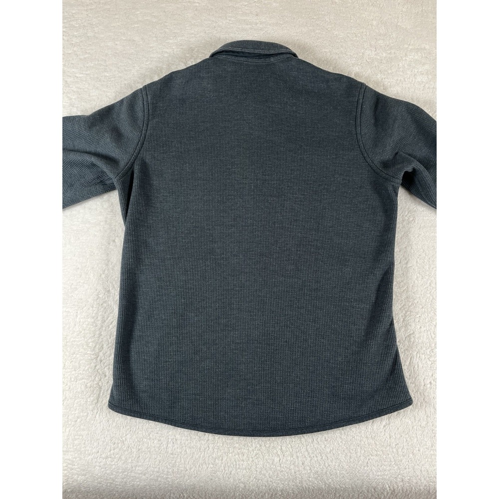 Eddie Bauer Gray Fleece Lined Metal Snap Button Up Shacket Men's Med Warm Cozy - Picture 3 of 10